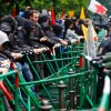 Riot police try to prevent protestors from breaking through barricades near the ECB headquarters during a "Blockupy" demonstration in Frankfurt