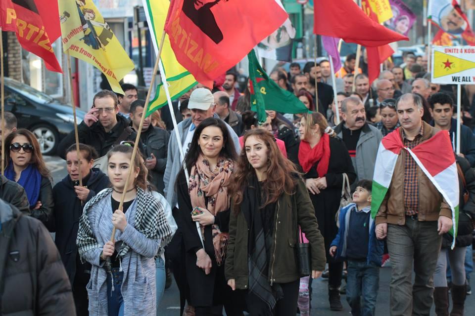 Londra’da Dünya Kobane Yürüyüşü